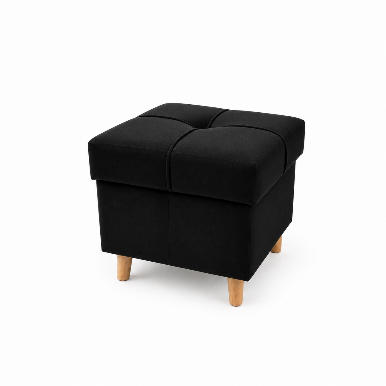PUFA REY 36x36 | OTWIERANA | Z POJEMNIKIEM | PRZEDPOKÓJ | SALON | CZARNA P2