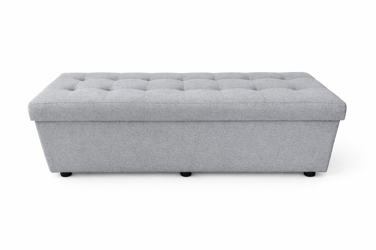 Pufa siedzisko z pojemnikiem pikowana salon przedpokój 110x40x40 szara