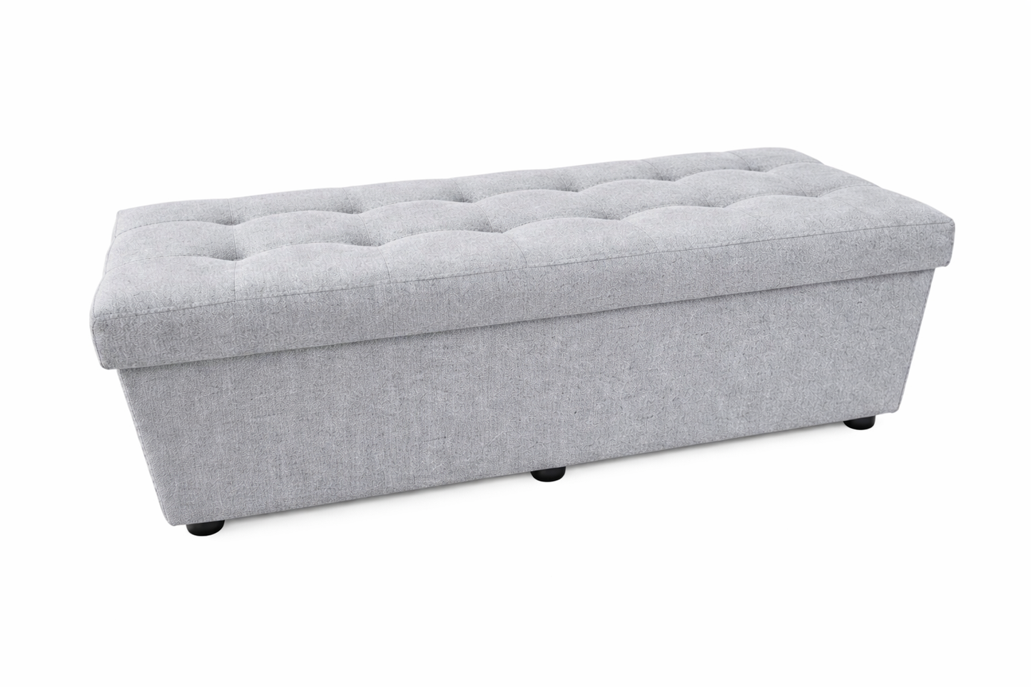 Pufa siedzisko z pojemnikiem pikowana salon przedpokój 110x40x40 szara