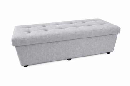 Pufa siedzisko z pojemnikiem pikowana salon przedpokój 110x40x40 szara
