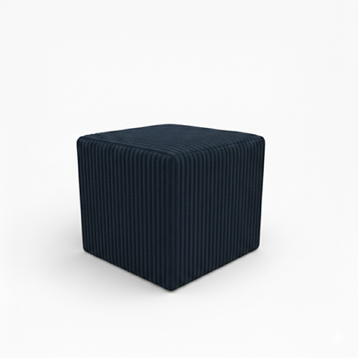 Pufa kwadratowa sztruks tłoczona 40 x 40 x 40 granatowy