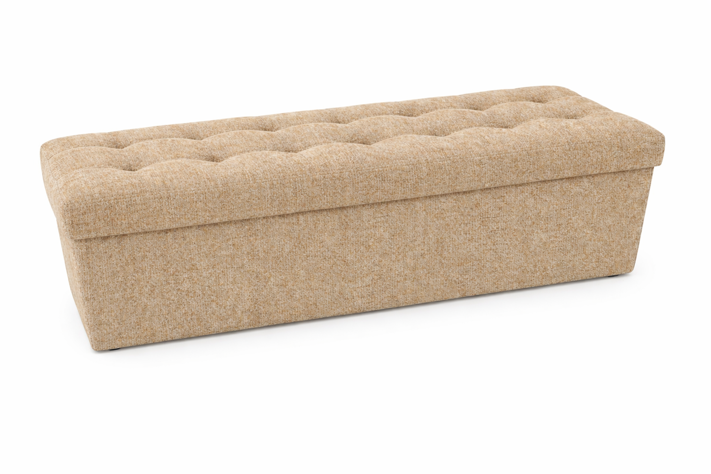 Pufa siedzisko pojemnikiem pikowana salon przedpokój 110x40x40 miodowa SIT