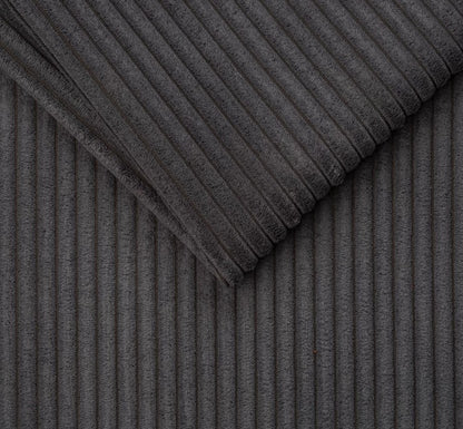 Podnóżek pufa do fotela FINKA drewno orzech materiał sztruks grafit Z22