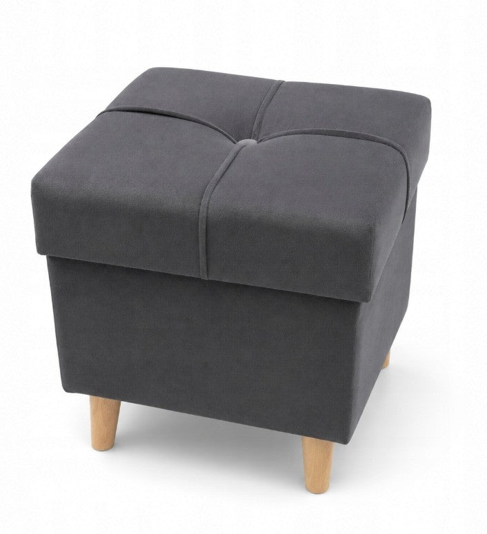 PUFA REY 36x36 | OTWIERANA | Z POJEMNIKIEM | PRZEDPOKÓJ | SALON | SZARA P24