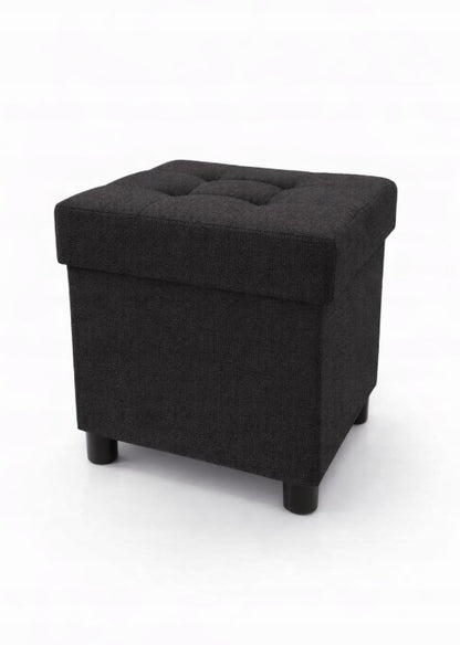 Pufa kwadratowa otwierana schowek salon 38x38x40 czarna