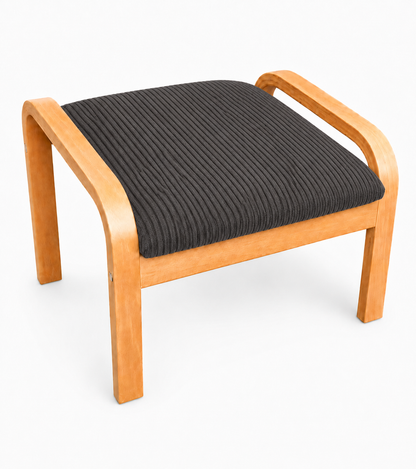 Podnóżek pufa do fotela FINKA drewno olcha materiał sztruks grafit Z22