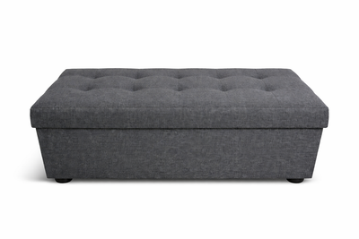 Pufa siedzisko pojemnik pikowana salon przedpokój 75x40x40 czarna BC