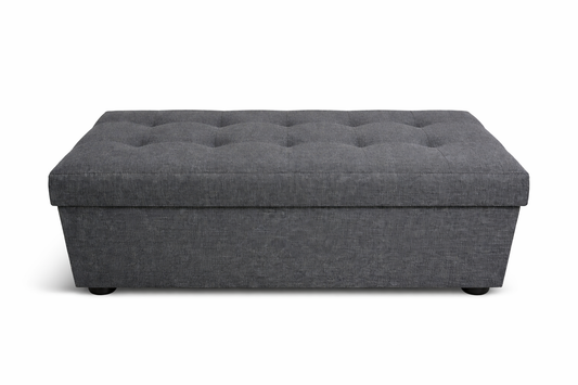 Pufa siedzisko pojemnik pikowana salon przedpokój 75x40x40 czarna BC