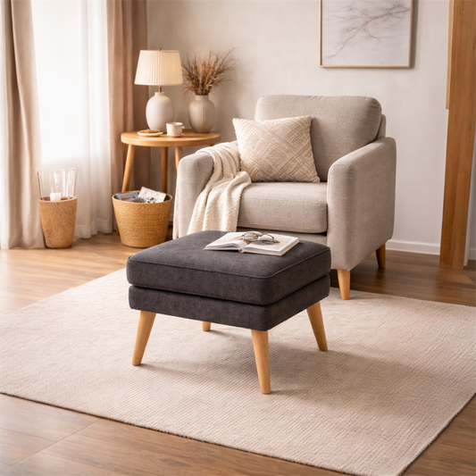 PODNÓŻEK | SKANDYNAWSKI | DO SALONU | DO FOTELA | PUFA | CZARNA