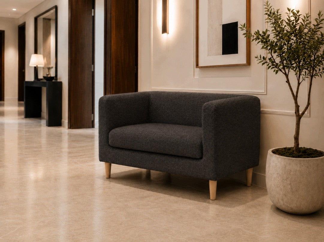 SOFA GLAM | PRZEDPOKÓJ | LOŻA DWUOSOBOWA | KORYTARZ | CZARNY 120 CM