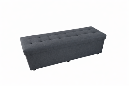 Pufa siedzisko z pojemnikiem pikowana salon przedpokój 110x40x40 czarna