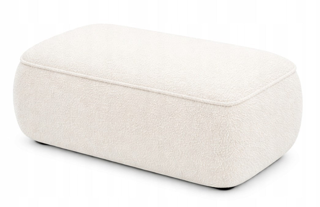 Pufa podnóżek CORAL do salonu 60x40x40 beżowy baranek