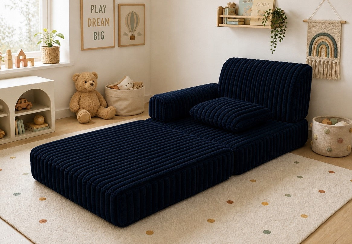 Modułowa sofa fotel pokój dziecięcy 120x60 BELLA granatowy
